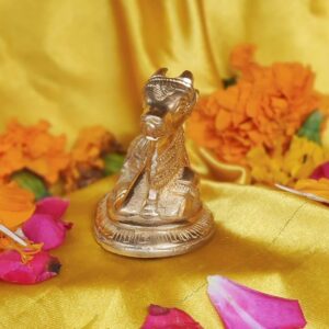 Premium Brass Nandi Ji Idol - Handcrafted Lord Shiva's Vahana Statue for Puja & Home Decor